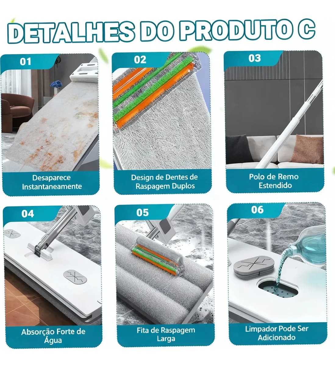 Kit de Limpeza 9 Peças NOVOLUX — Mop + Balde Dobrável