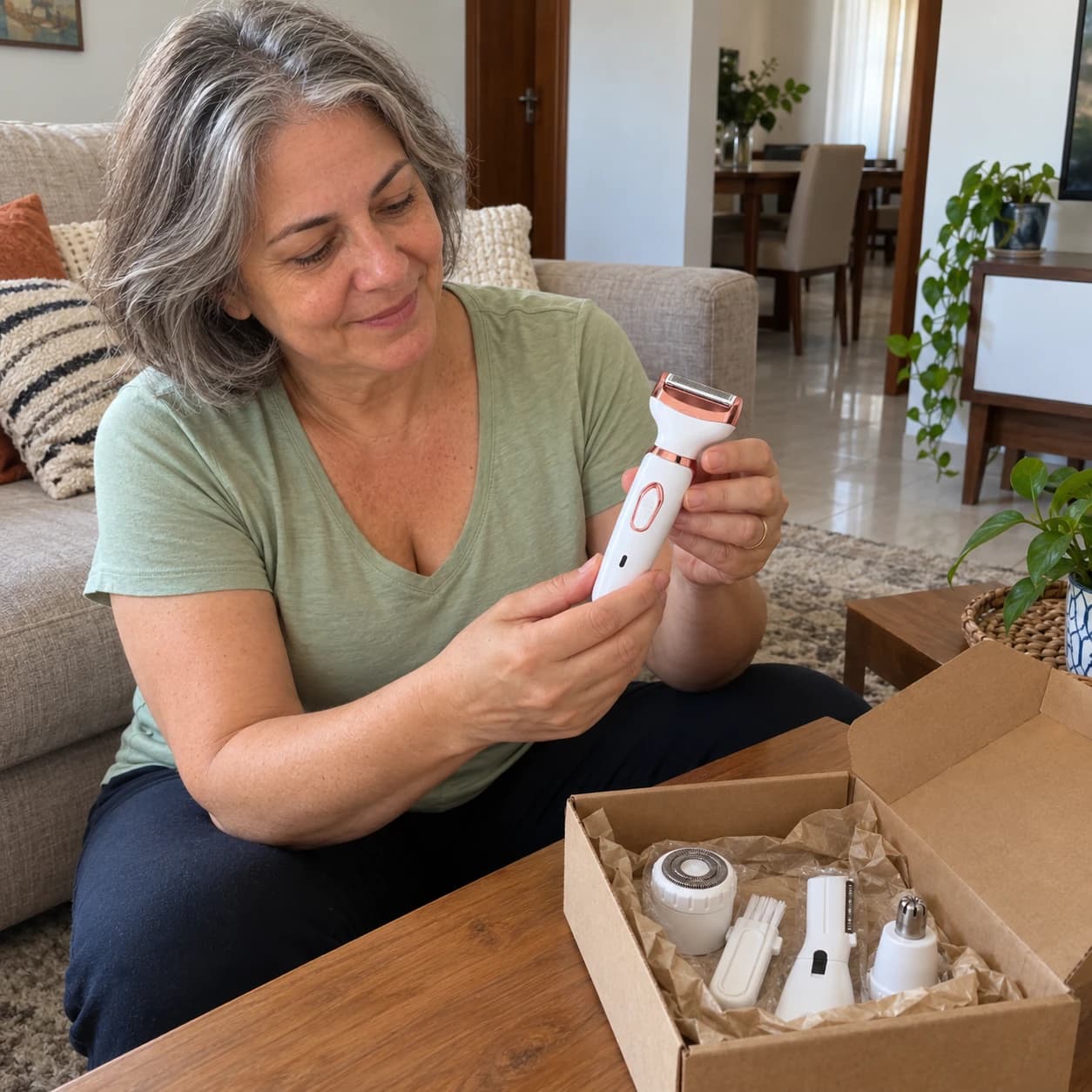 Cliente NOVOLUX usando o produto em casa